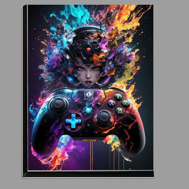 Buy Di-Bond : (Gaming Elegance Vibrant Lady Splash Artwork)