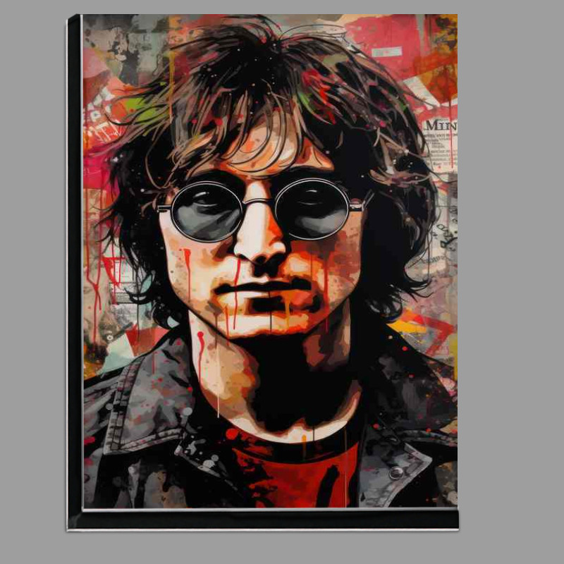 Buy Di-Bond : (John Lennon with glasses in splash art style coloured)