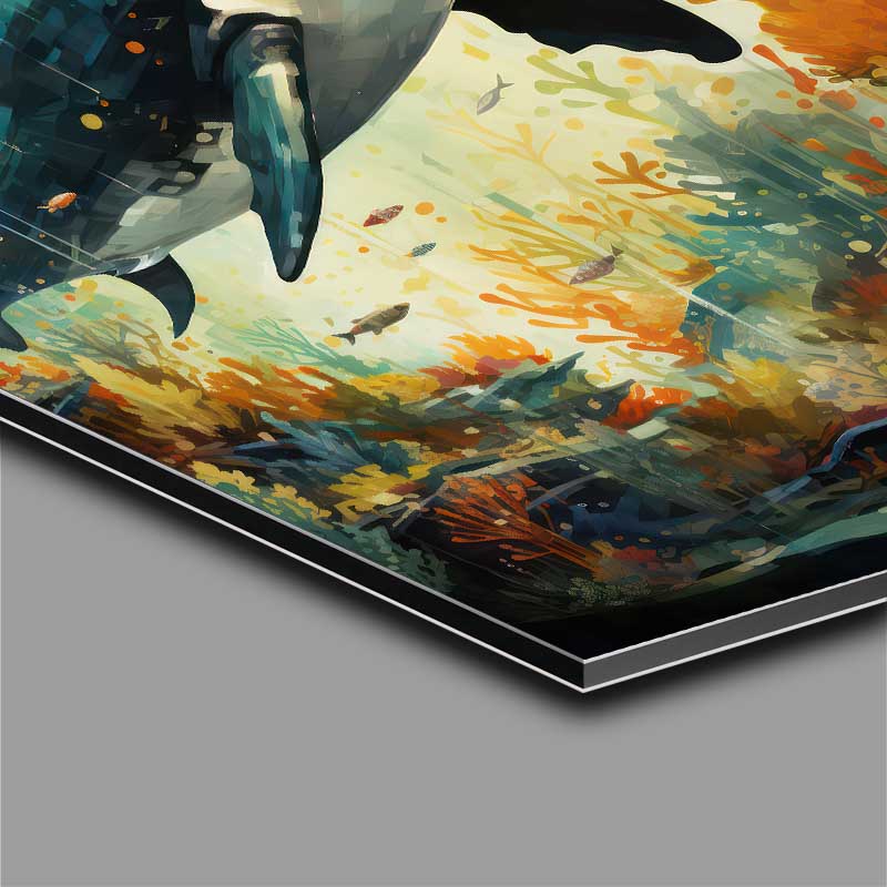 Buy Di-Bond : (Whale Flying Over The Corel Deep In The Sea)