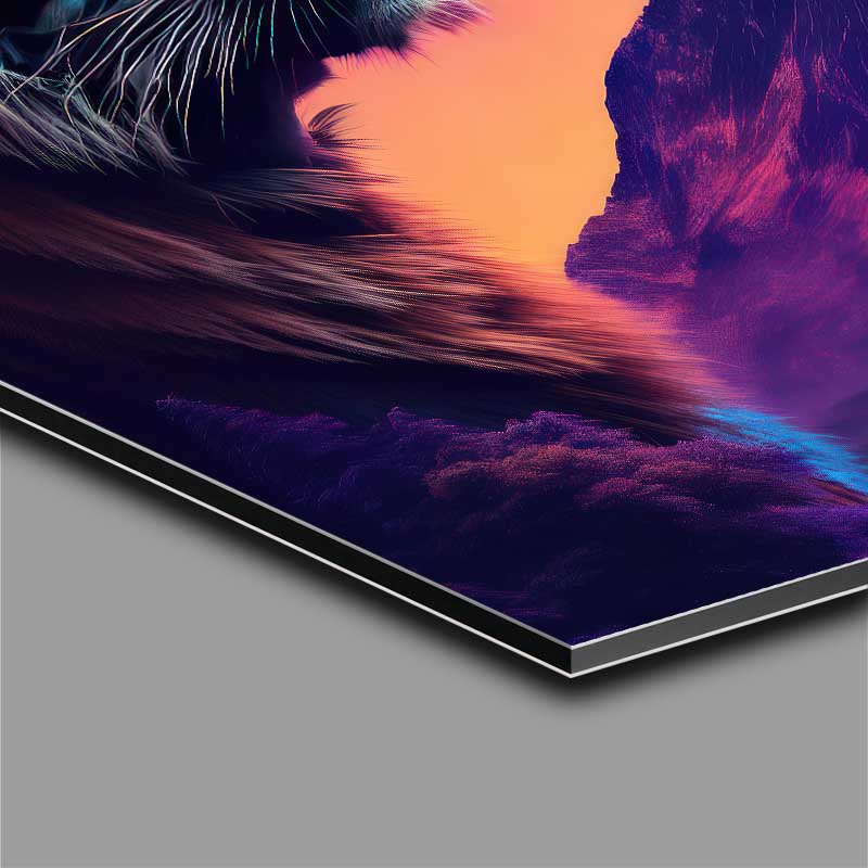 Buy Di-Bond : (Creative a tiger profile with trees and mountains)
