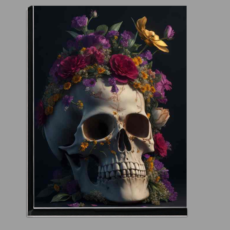 Buy Di-Bond : (Floral Skull Symphony-gigapixel-hq-height-14400px)