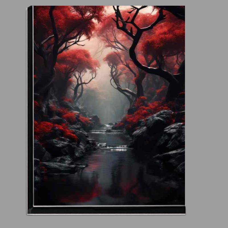 Buy Di-Bond : (Eerie Twilight Above Red Sky Forest)