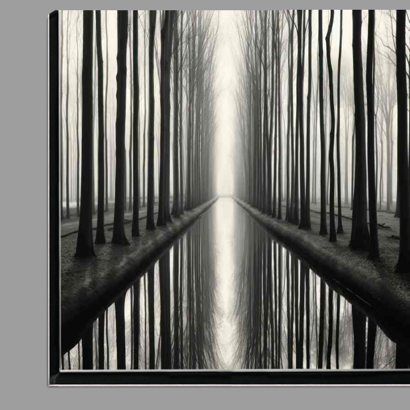Buy Di-Bond : (Contrasting Beauty Black and White Trees Reflecting)