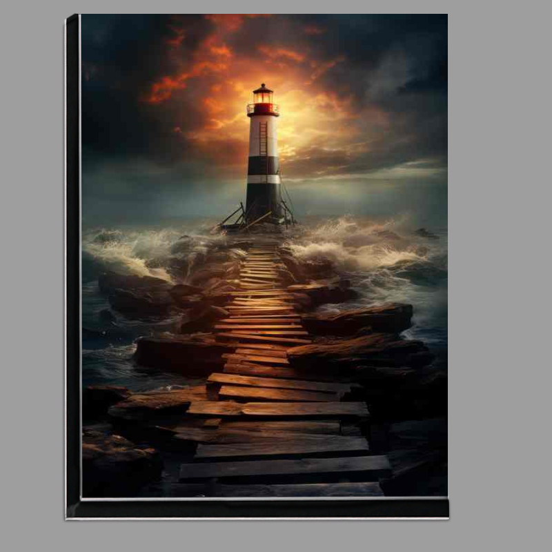 Buy Di-Bond : (Lighthouses Elegance Beneath the Golden Sky)