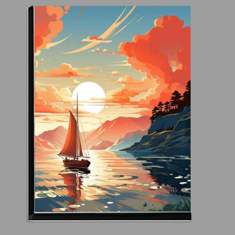 Buy Di-Bond : (Sailing Serenity Sunset on Tranquil Waters)