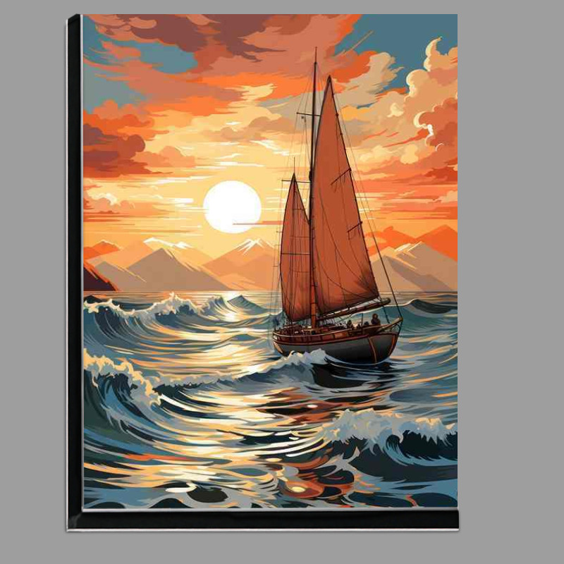 Buy Di-Bond : (Sunset Voyage Sailboats Evening Elegance)