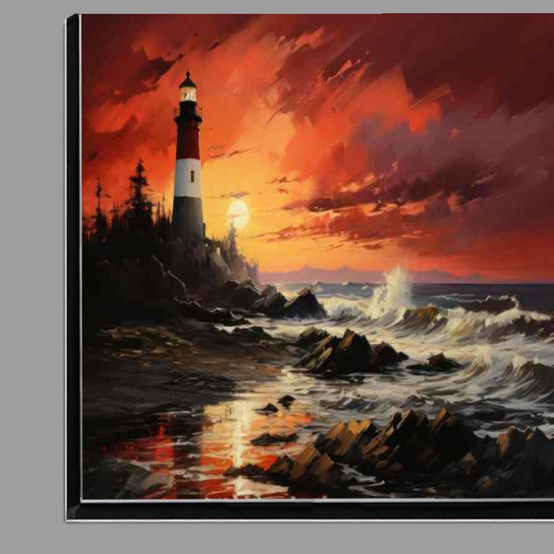 Buy Di-Bond : (Lighthouse Aglow Sunsets Guiding Light)