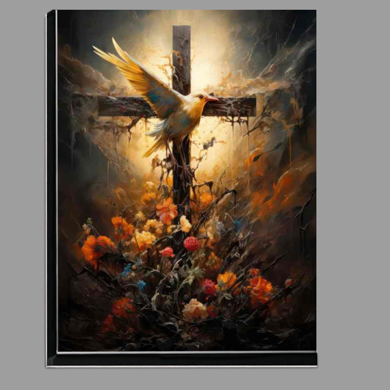Buy Di-Bond : (Celestial Blooms The Interweaving of Cross Flowers and Birds)