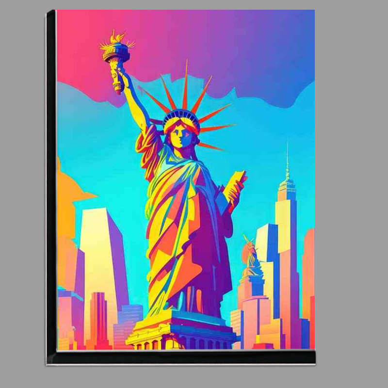 Buy Di-Bond : (New York Statue Of Liberty flat design)