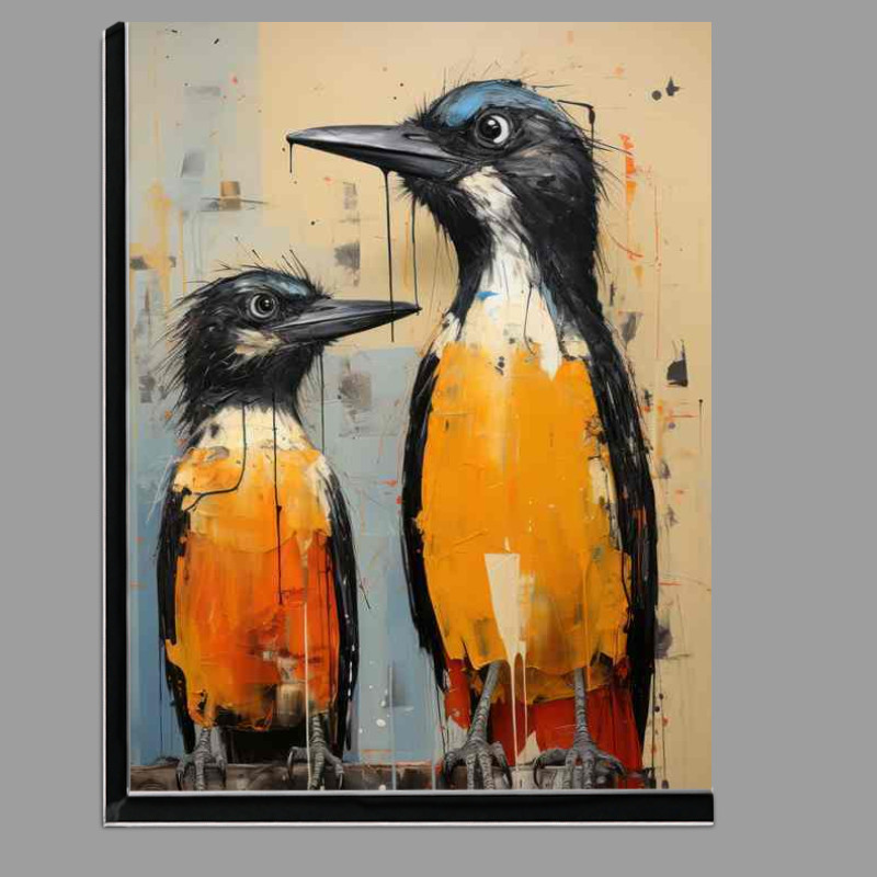 Buy Di-Bond : (Colourful Birds od art on a yellow background)
