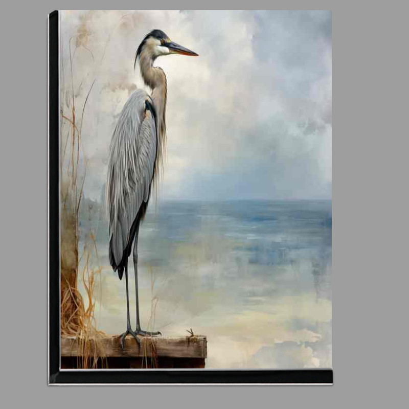 Buy Di-Bond : (Heron the the pier watching and waiting)