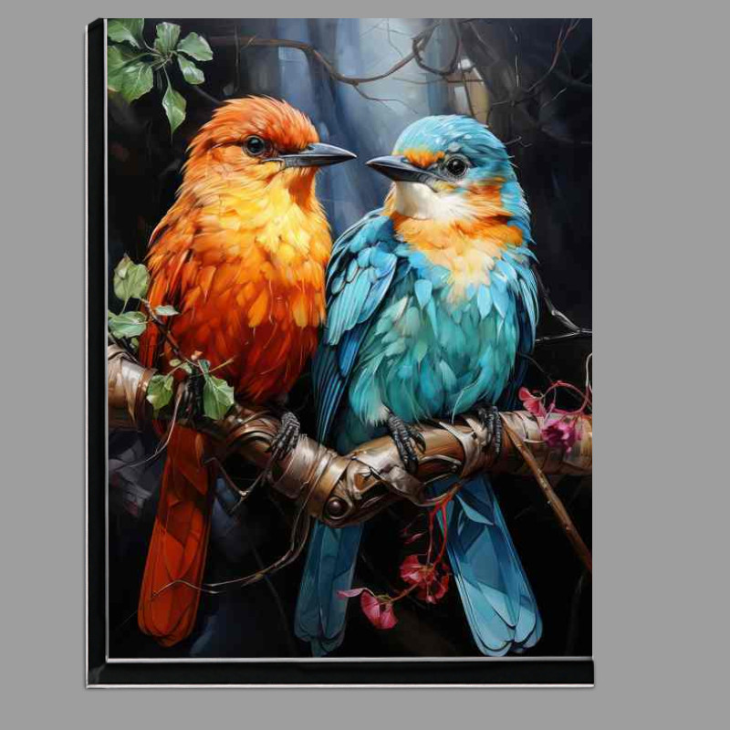 Buy Di-Bond : (Love Birds on a branch looking at each other)