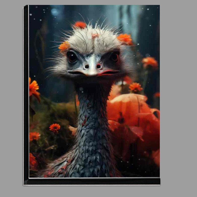 Buy Di-Bond : (Ostrich in the woods with orange flowers)