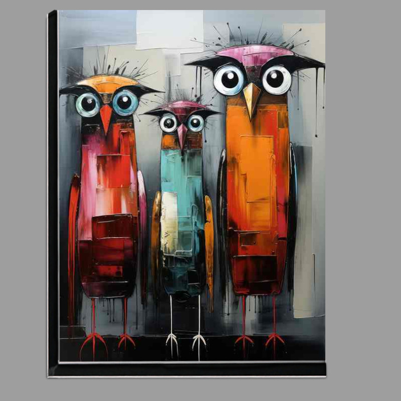 Buy Di-Bond : (Painted style art birds posing for photo)