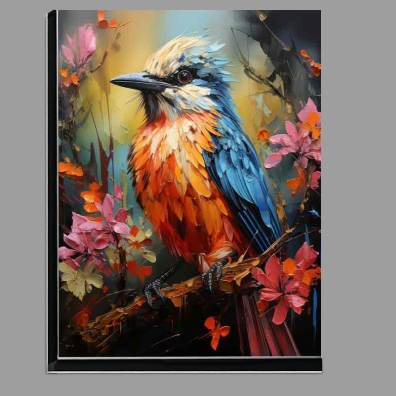 Buy Di-Bond : (Small bird orange chest blue wings coloured flowers)