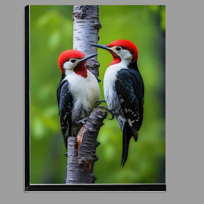 Buy Di-Bond : (Spotted woodpeckers grooming eachother)
