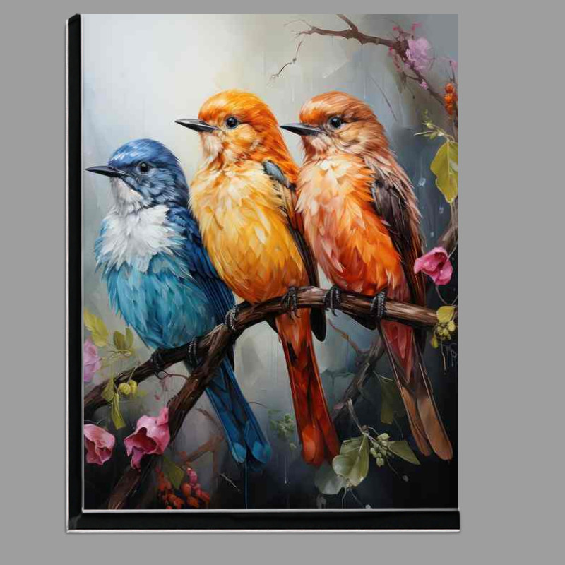 Buy Di-Bond : (Three Birds amazing colours on a branch singing)