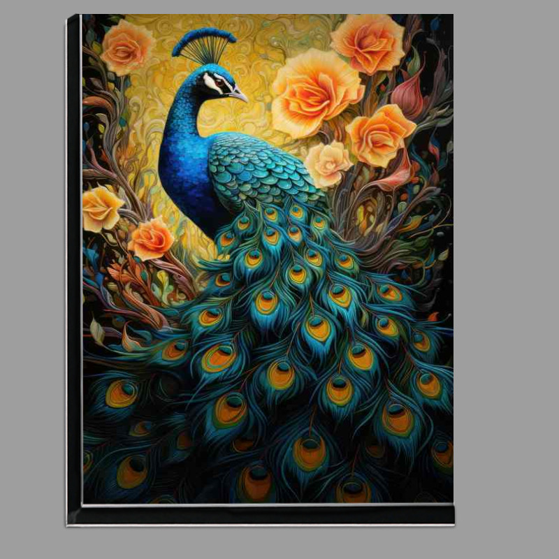 Buy Di-Bond : (Vibrant Peacocks and Exquisite Flowers A Captivating Duo)