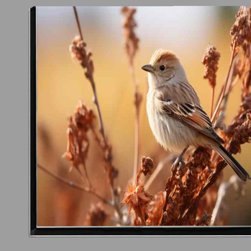Buy Di-Bond : (Chaffinch on a branch in the open field in the countryside)