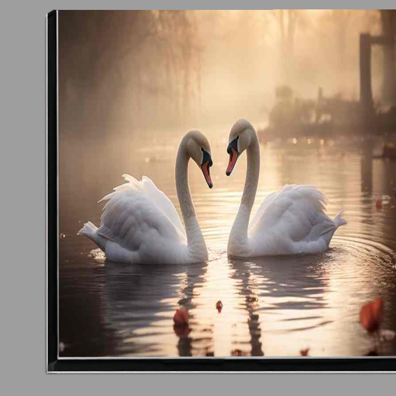 Buy Di-Bond : (Graceful Swans on a Lake A Tranquil Scene)