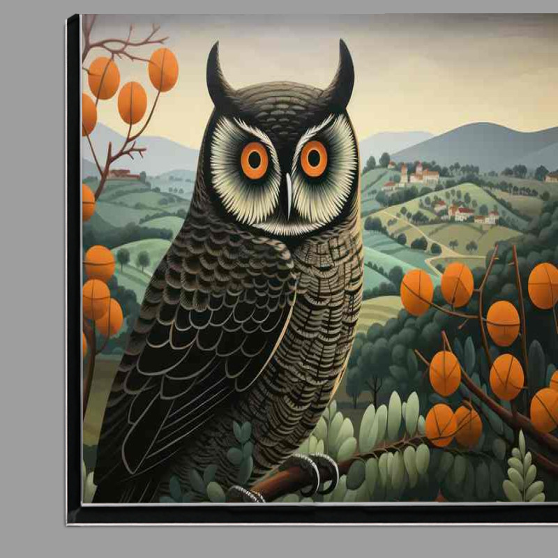 Buy Di-Bond : (Owl in the countryside in mid autumn)