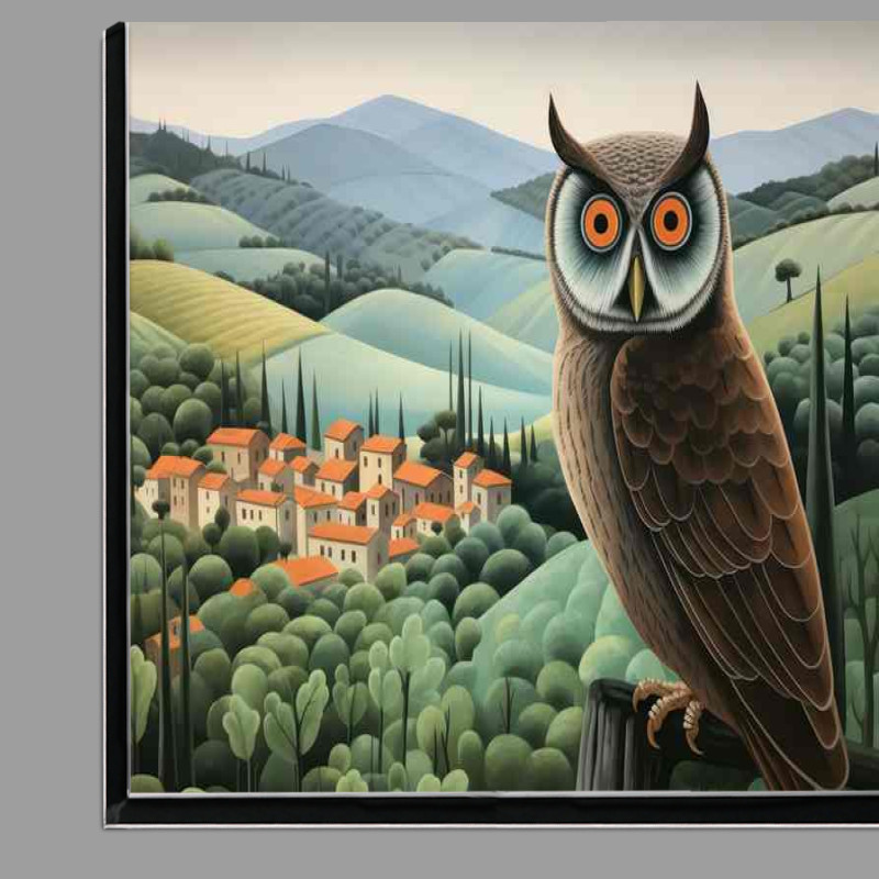 Buy Di-Bond : (Owl overlooking the houses in the background)