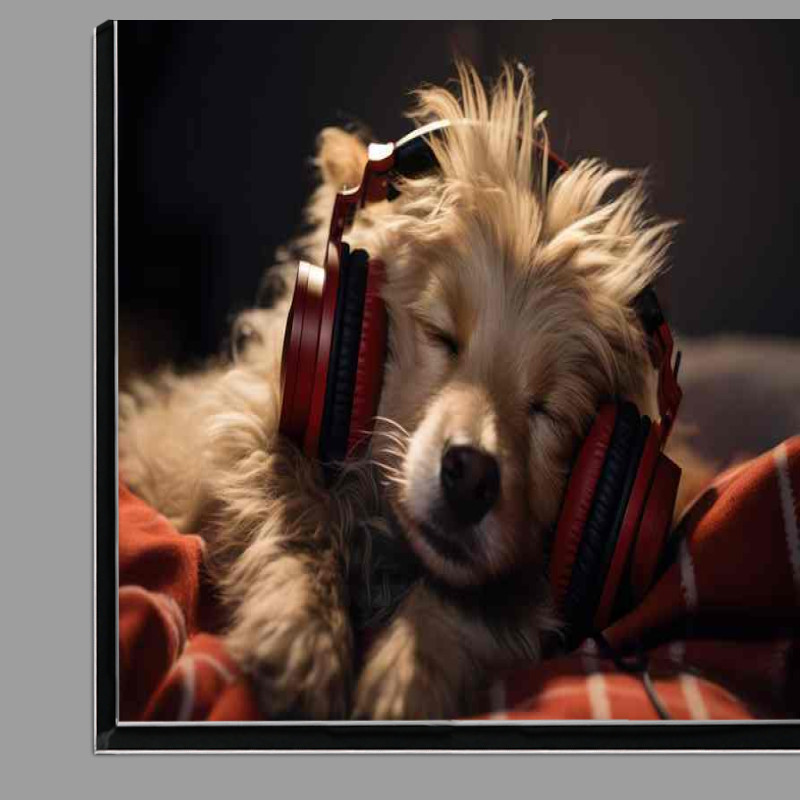 Buy Di-Bond : (A dog is wearing headphones and sleeping)