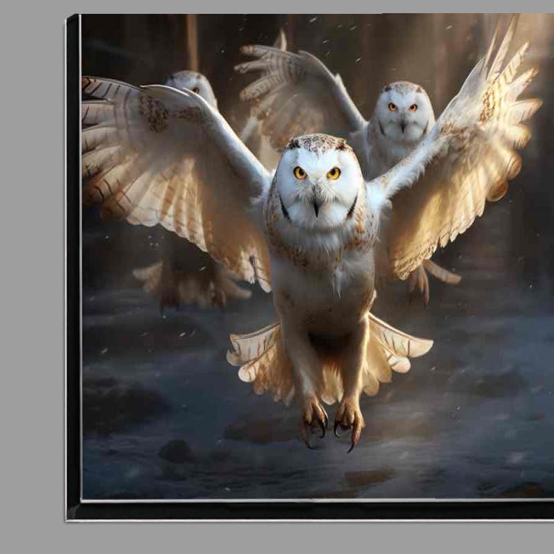 Buy Di-Bond : (Snowy Owls Going Home to nest)