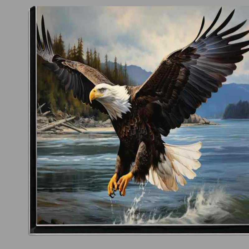 Buy Di-Bond : (Witnessing Eagles Soaring Above Water Nature's Beauty)
