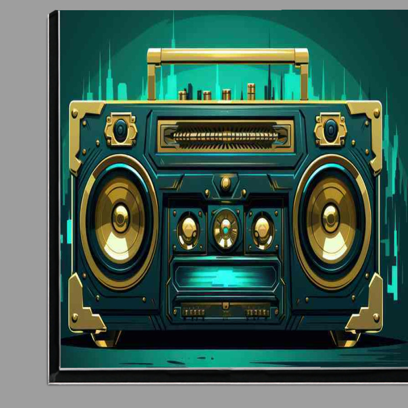 Buy Di-Bond : (Cartoon illustration of a boombox blue and green)