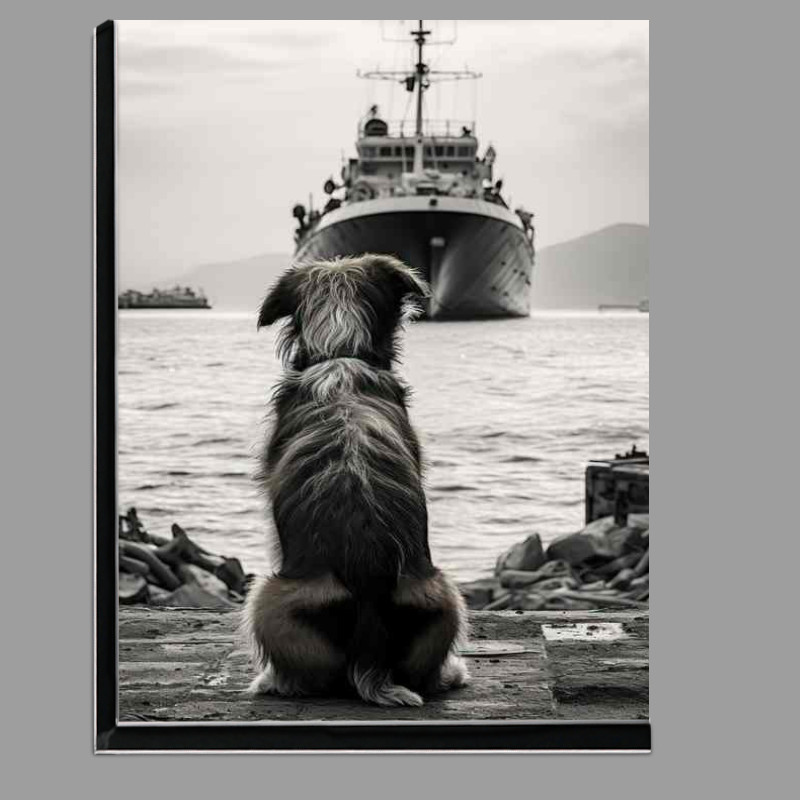 Buy Di-Bond : (Dog Watching the ship waiting to be docked)
