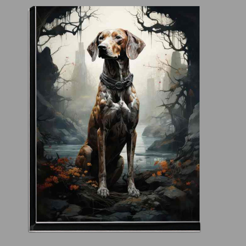 Buy Di-Bond : (Pointer Dog In the woods sitting)