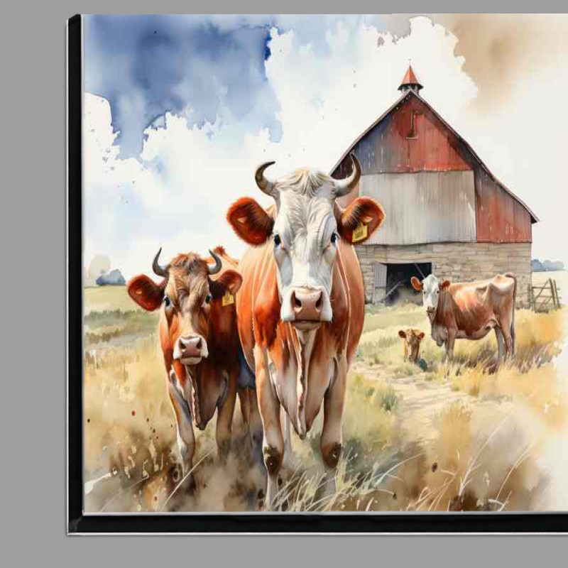 Buy Di-Bond : (Life on the Farm A Close Look at Cows near the barn)