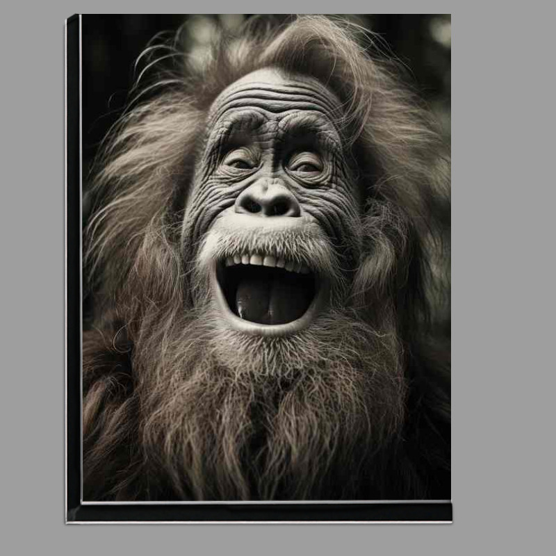 Buy Di-Bond : (Cute image of an orangutan Enjoying his day in the jungle)