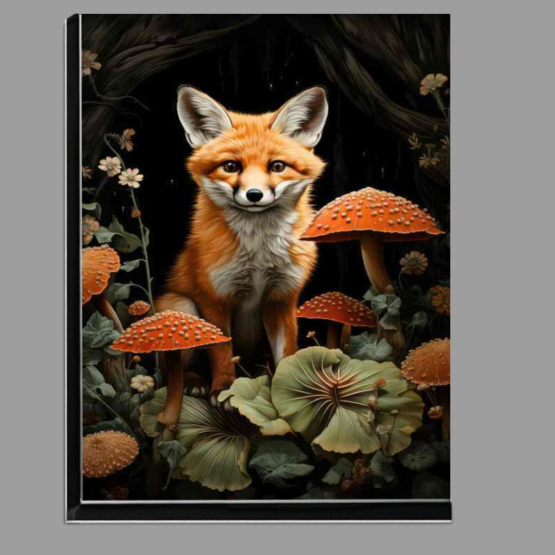 Buy Di-Bond : (Fox sitting in around the mushroom bed)