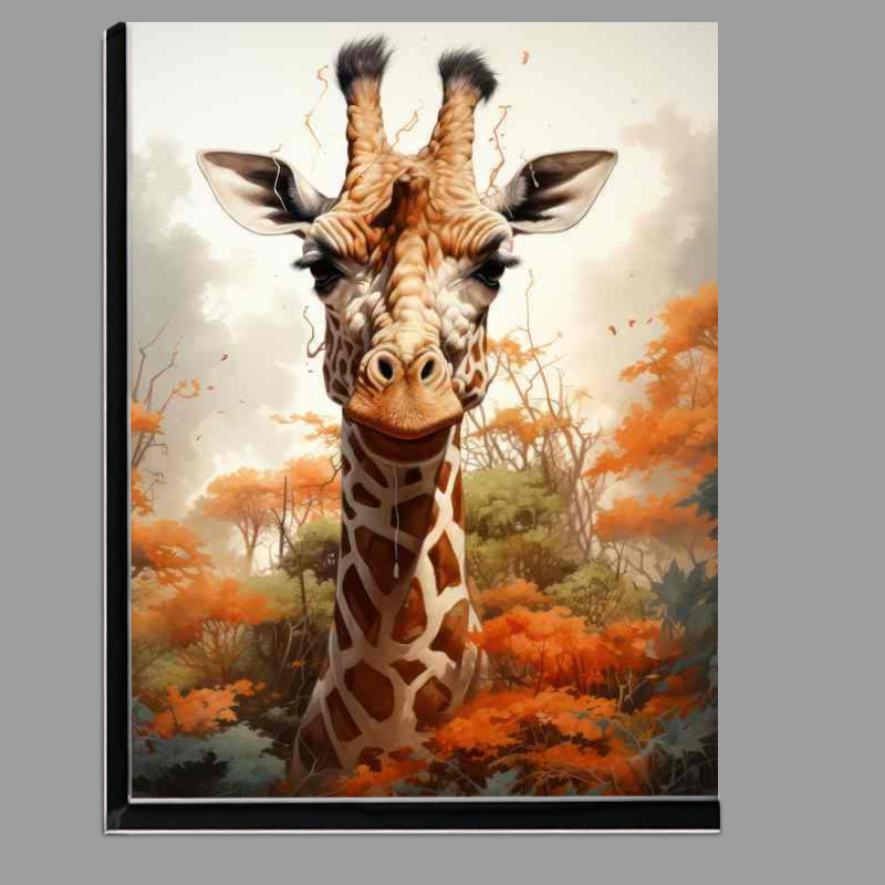Buy Di-Bond : (Giraffe in the tree tps couloured in orange and green)