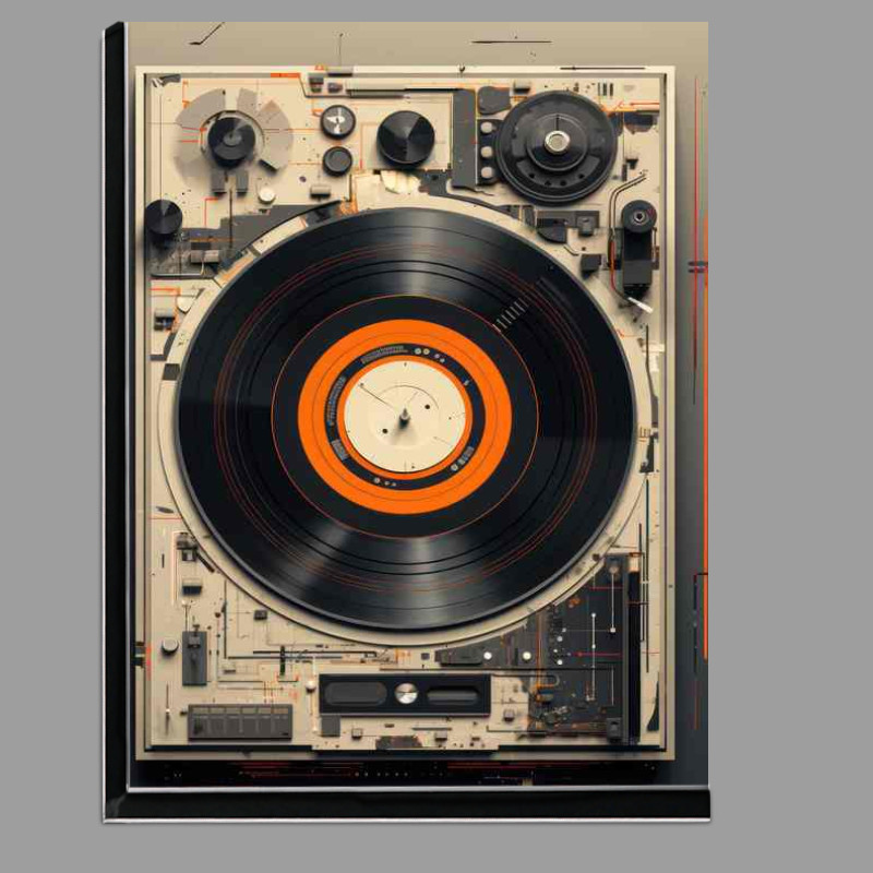 Buy Di-Bond : (Illustration of a record in a gray color in the retro style)