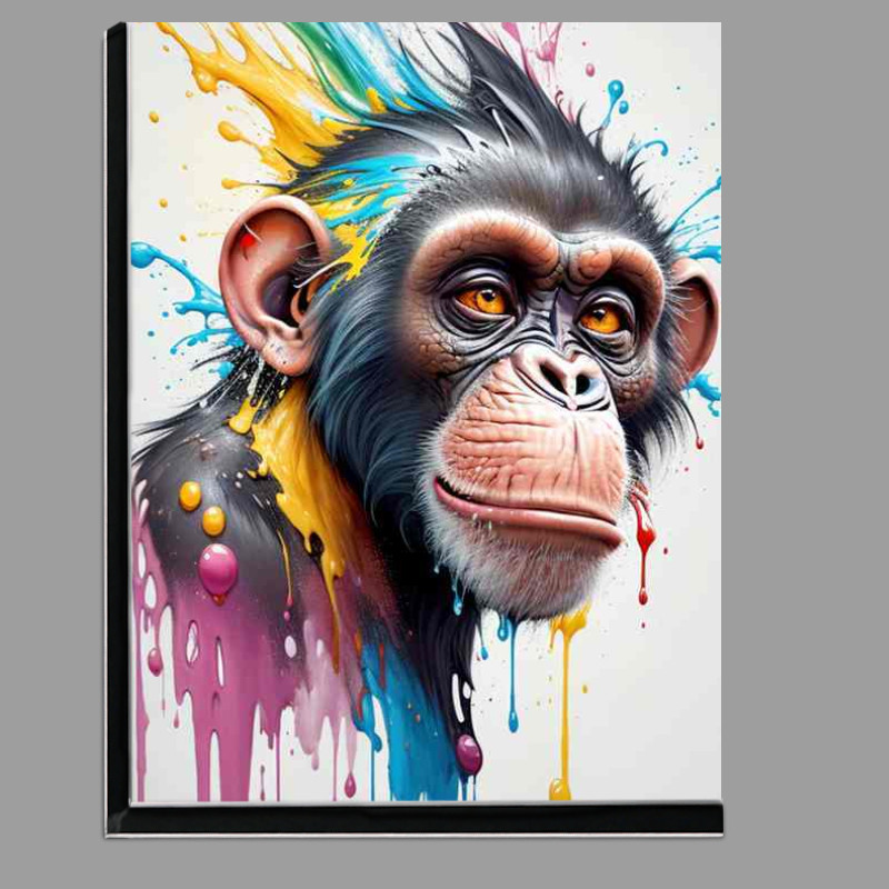 Buy Di-Bond : (Primate Palette monkey surrounded by splash art)