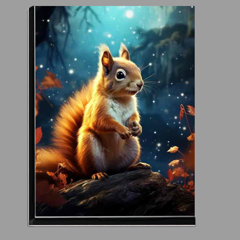 Buy Di-Bond : (Squirrel on a branch looking for nuts in the autumn)