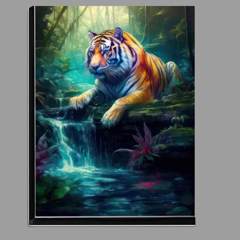 Buy Di-Bond : (Tiger getting his paws wet in the waterfall)