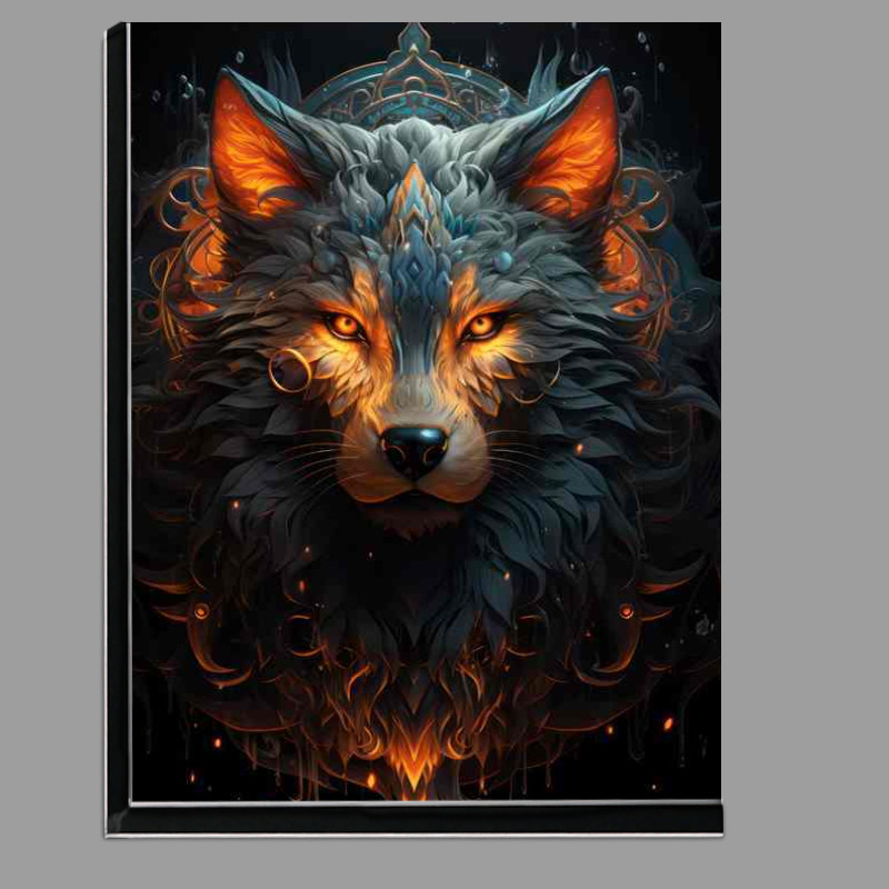Buy Di-Bond : (Tribal wolf glowing with ref fire colours)