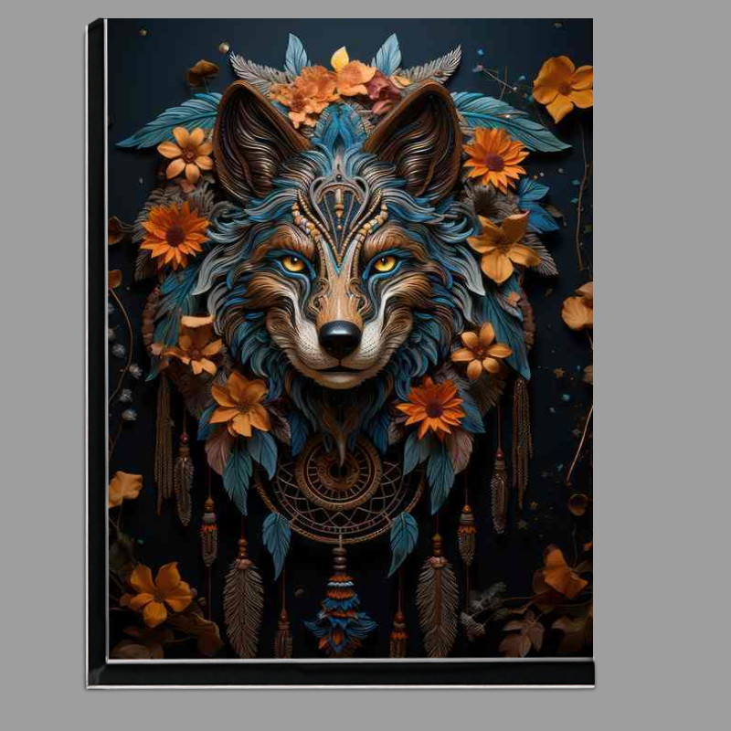 Buy Di-Bond : (Wolf Dreamcatcher orange and yellow flowers)