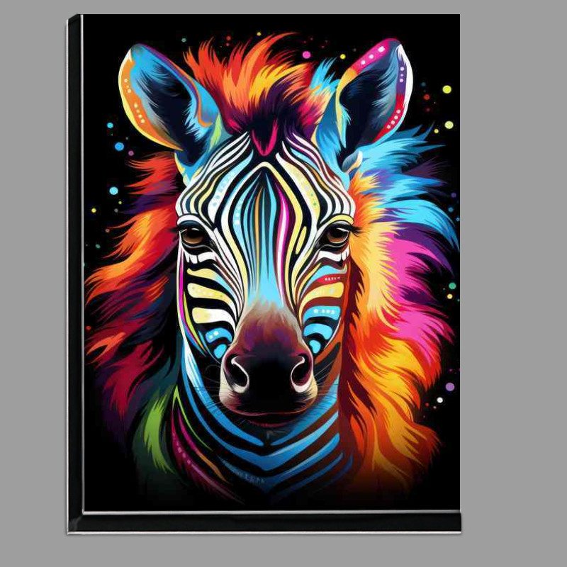 Buy Di-Bond : (Zebra with coloured stripes abstract style)