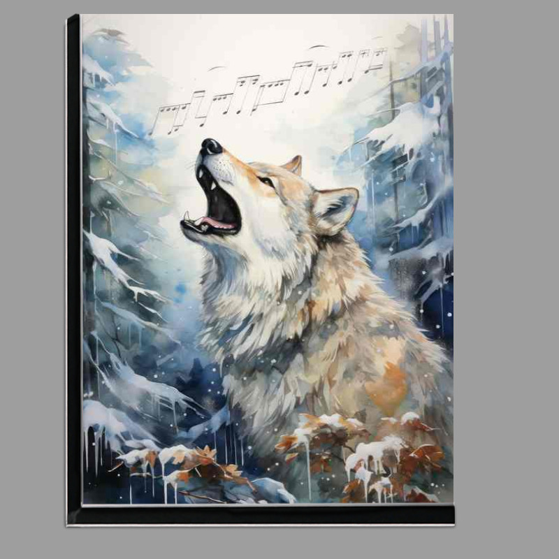 Buy Di-Bond : (winter wolf howling in the forest)