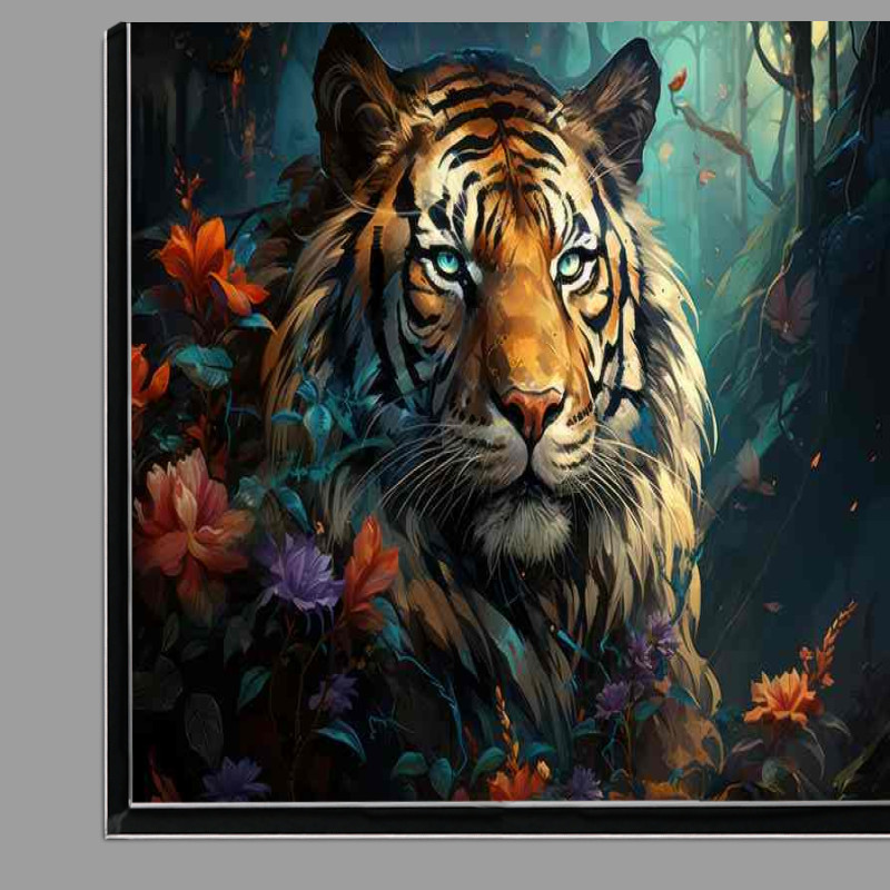 Buy Di-Bond : (A Painted style Tiger surrounded by colourful flowers)