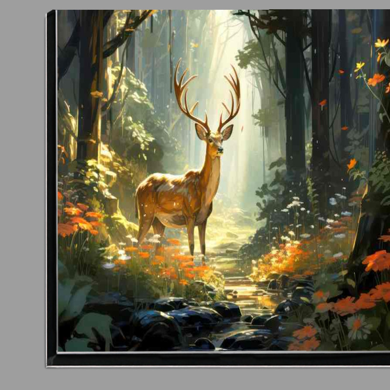 Buy Di-Bond : (Deer in the woodland by the stream)