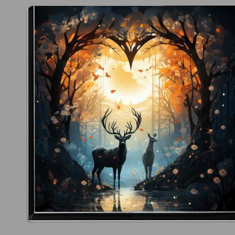 Buy Di-Bond : (Deer reflections by the lake)