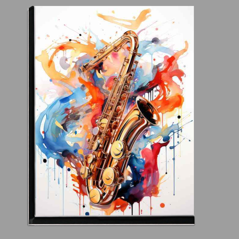 Buy Di-Bond : (Saxography painting sax splatters colour splash)