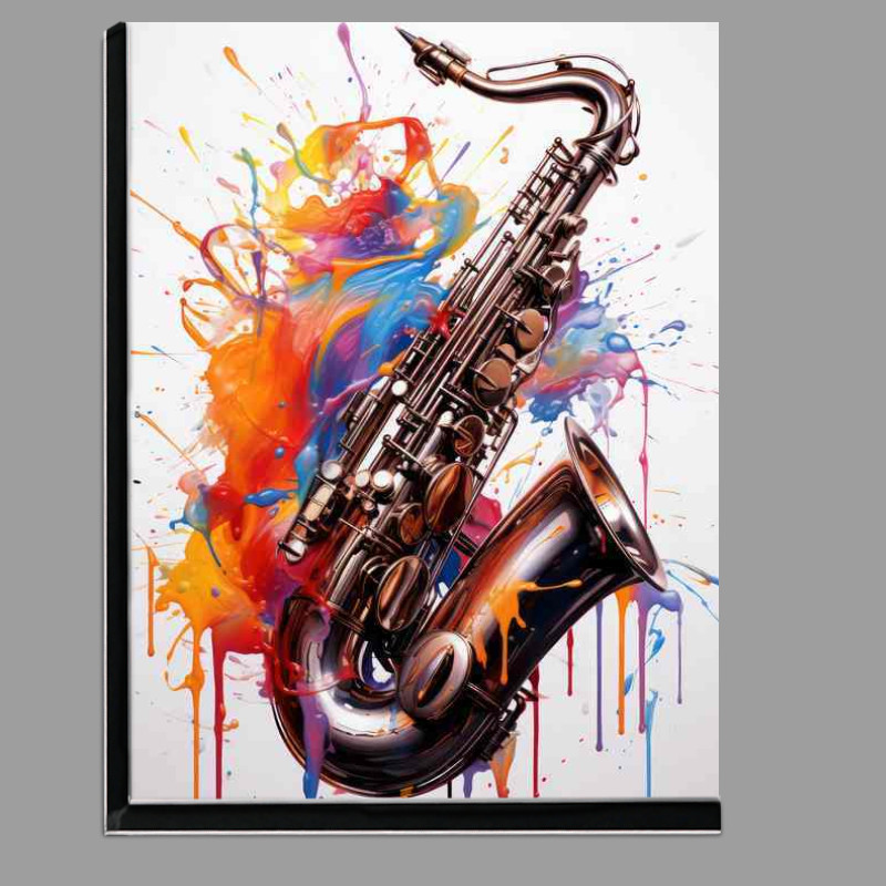 Buy Di-Bond : (Saxography painting sax splatters colour splash art style)