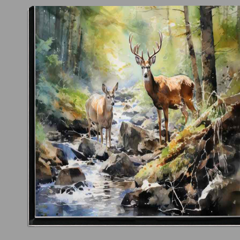 Buy Di-Bond : (Silent Watchers Deer in the Untamed Woods)